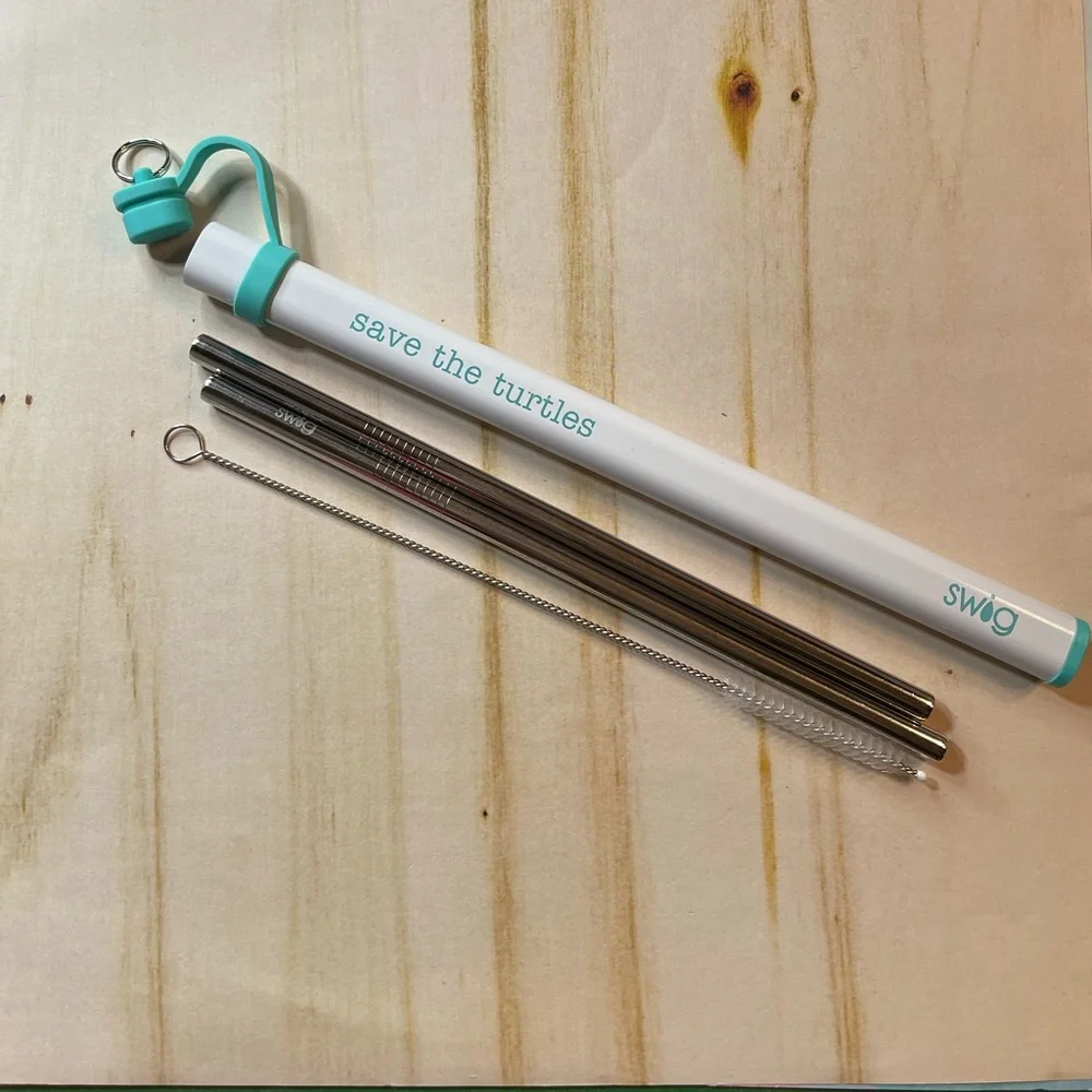 Swig Double Stainless Steel Straw Set